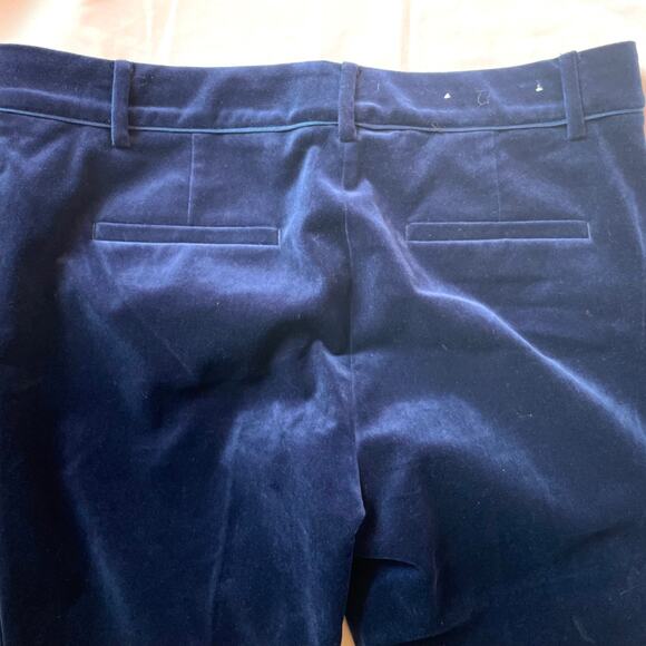 Ann Taylor Devin fit ankle length blue velvet pants SZE 6 - Picture 4 of 4